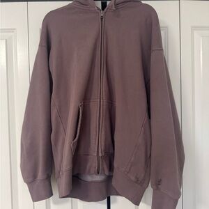 TNA Cozy Fleece Zip-Up Hoodie in Purple